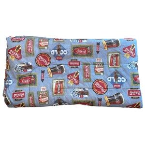 VTG Coca-Cola Coke Comforter Bedspread Sheet Double 86x86" Nostalgic Ads Signs
